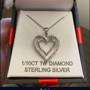 1/10CT Heart Diamond Necklace, Sterling Silver